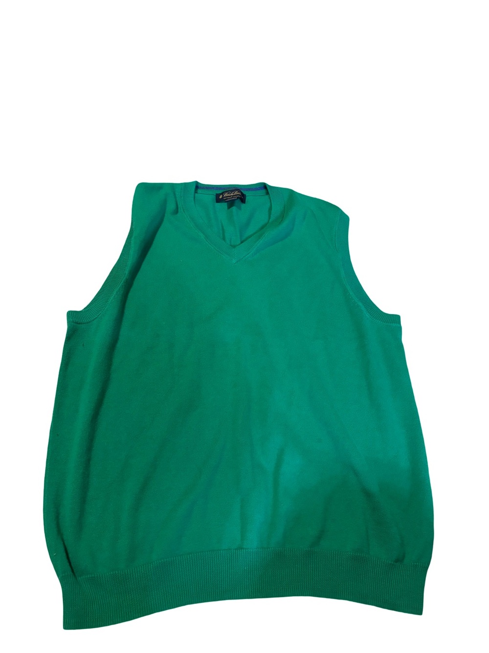 Brooks Brothers Mens Supima Vest Medium Green sweater vest